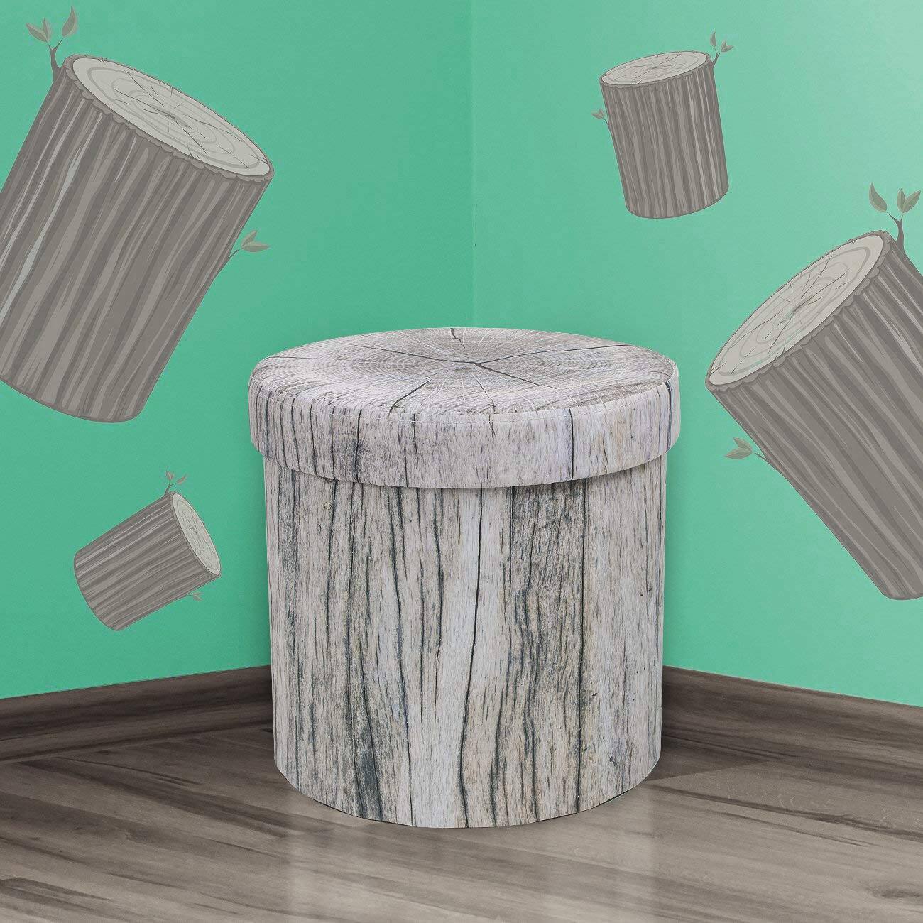 Alt View 1. Sorbus - Sorbus Tree Stump Stool, Storage Ottoman 15 Inch Fake Tree Stumps Log Stool Storage, Artificial Tree Trunk, Foot Rest - Gray.