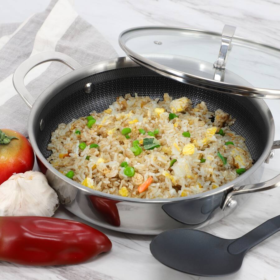 Better Chef 11 Inch 3 Ply Stainless Steel Nonstick Deep Fry Pan with ...