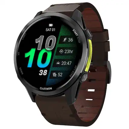 SAT 01 LIGHT START 36 STOP 10 + + 23hr UP 10 20:47 LAP DOWN 38 VO2 52 BACK-LAP GARMIN