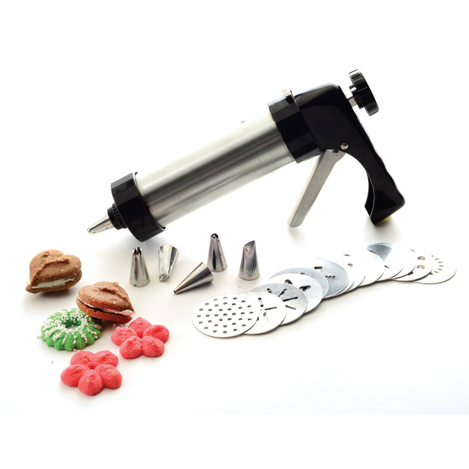 Alt View 8. Norpro - Stainless Steel Cookie and Icing Press with Storage Case, Black - White.