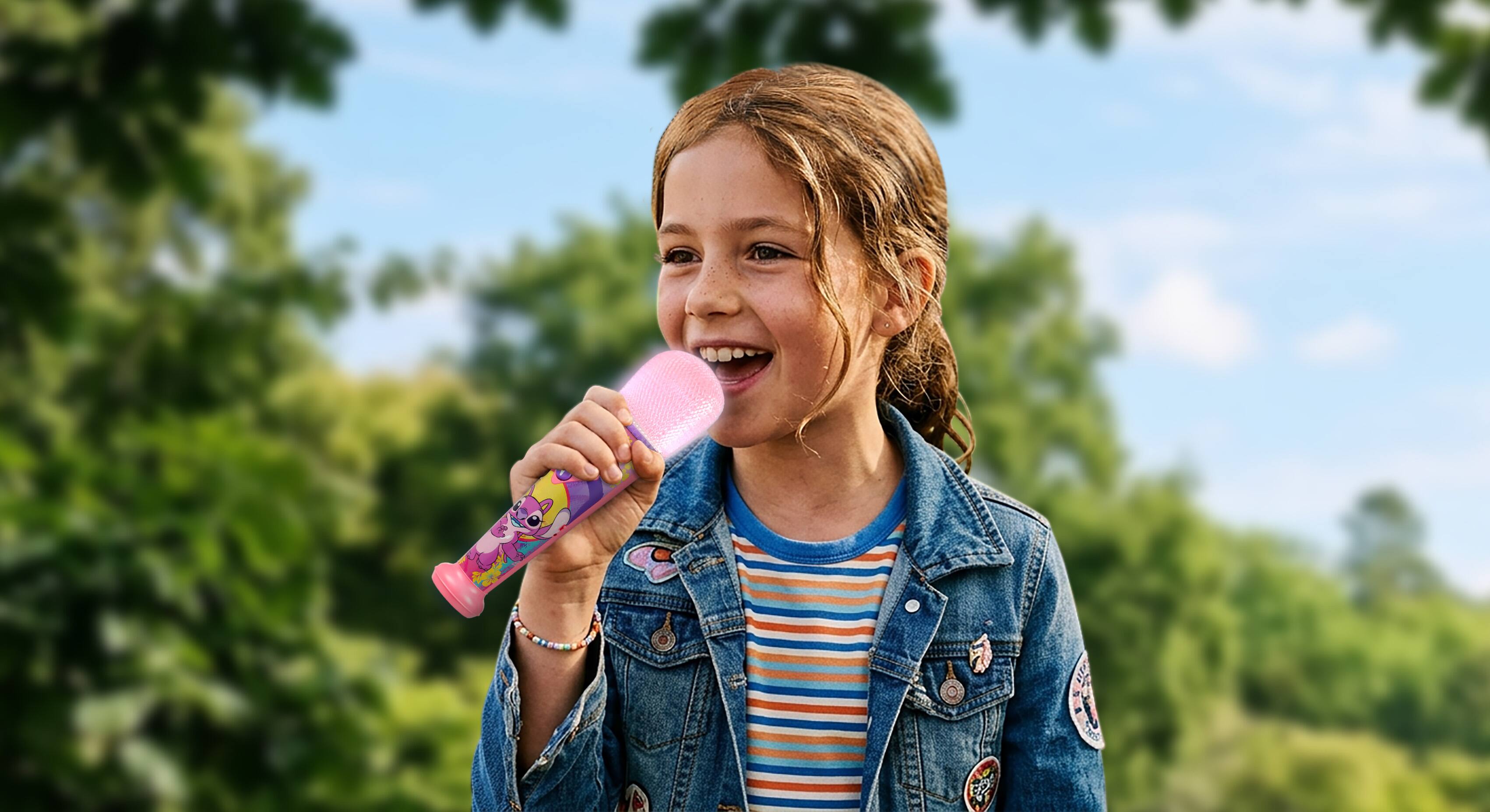 Alt View 1. eKids - Disney Stitch Angel Bluetooth Karaoke Microphone for Kids.