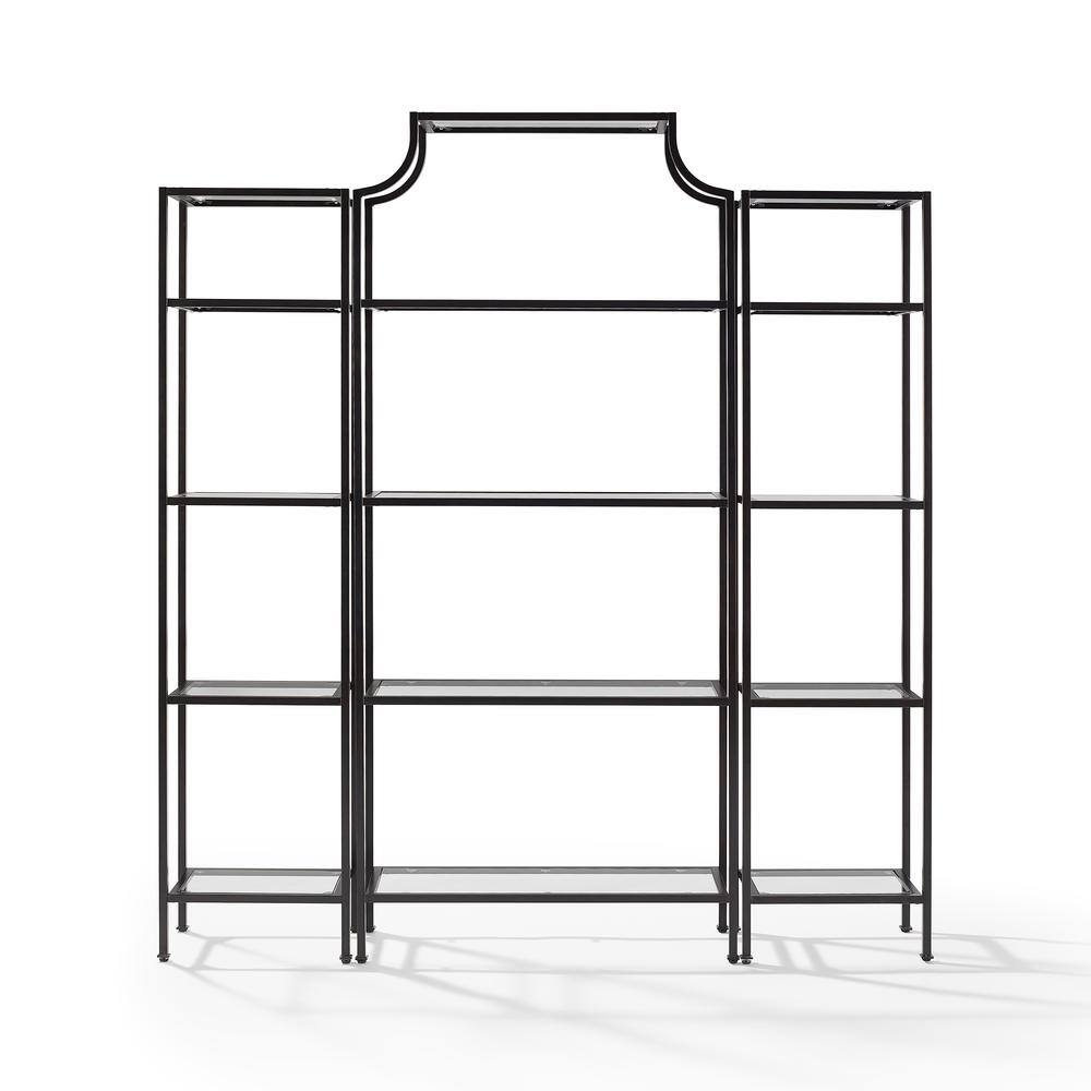 Alt View 1. Crosley Furniture - Aimee 3-Piece Etagere Bookcase Set - Large Etagere & 2 Narrow Etageres - Oil Rubbed Bronze.