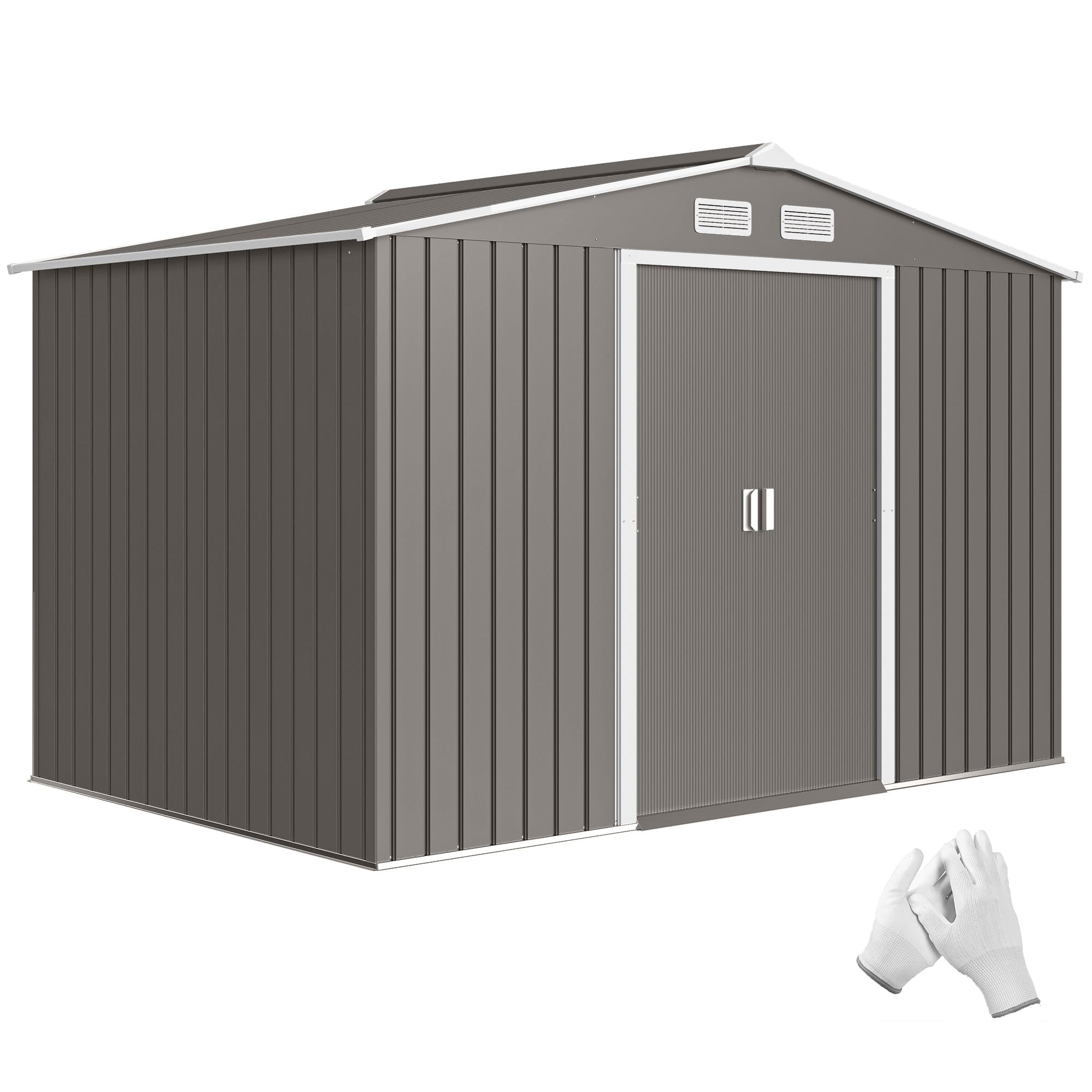 Outsunny - x 6' Outdoor Storage Shed, Garden Tool Metal Shed with Foundation Kit - Light Gray price history on PriceWatchPro