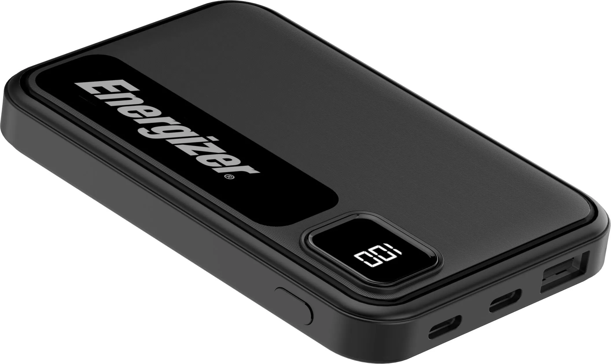 Energizer - MAX 5,000mAh 15W USB-C 3-Port Universal Portable Battery Charger/Power Bank w/ LCD screen for Smartphones & Accessories - Black