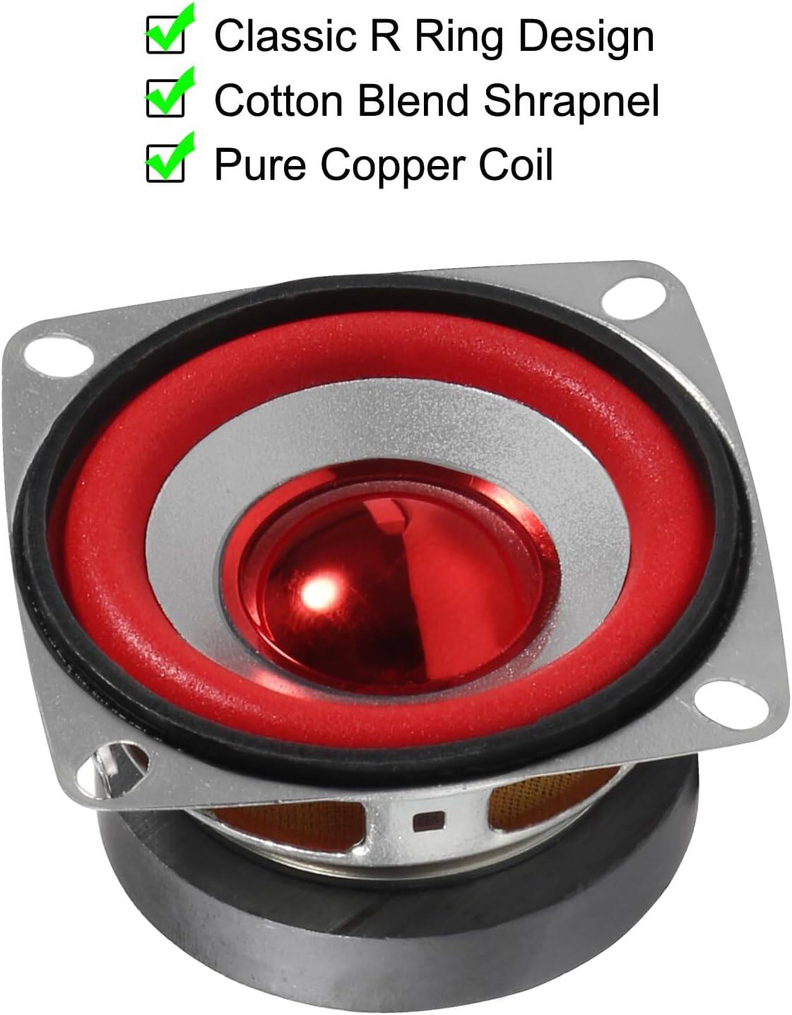 4-Pack 4 Ohm 5W Full Range Speakers - Small Audio Drivers For DIY, Arduino, Or Replacement