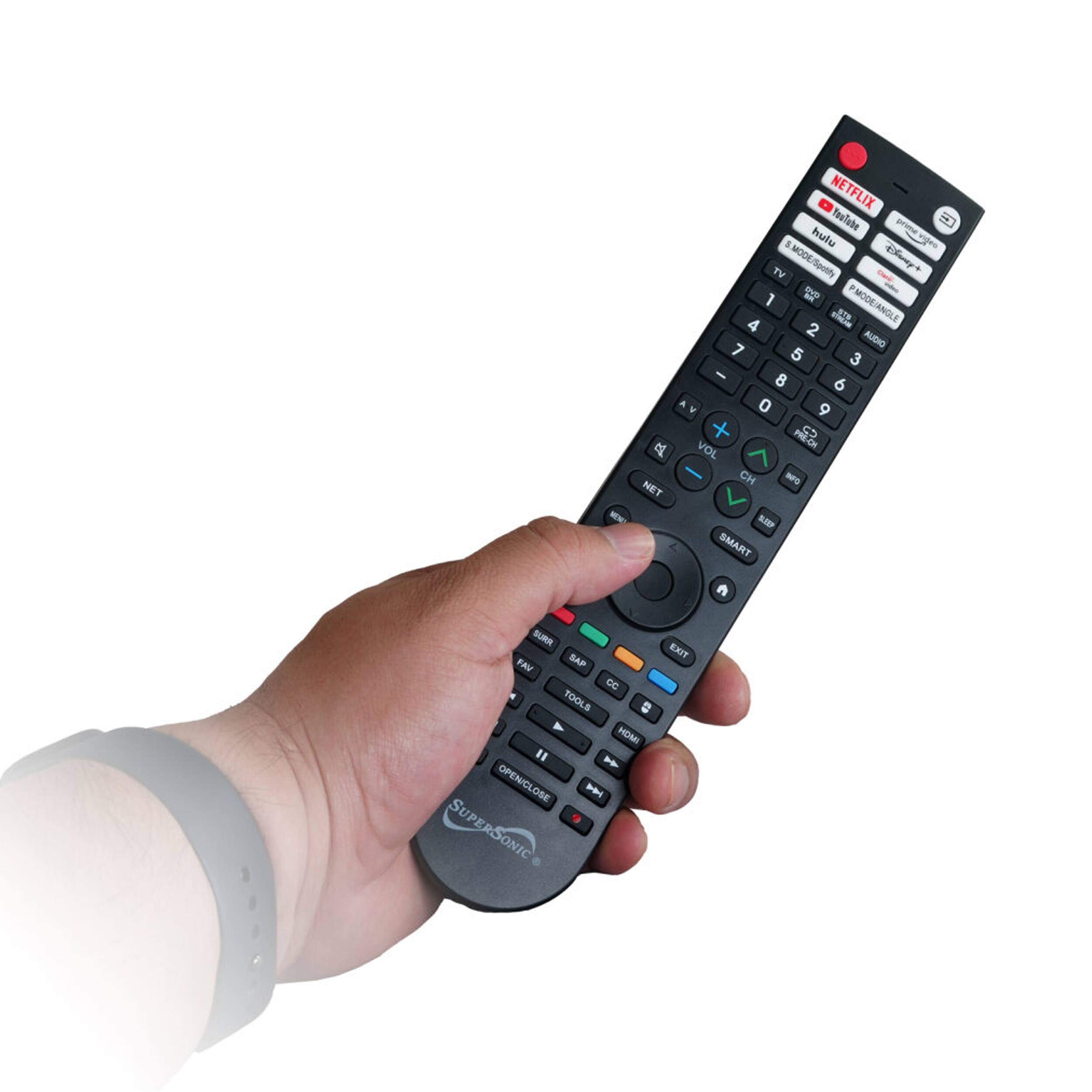NETFLIX YouTube Prime G Hulu Vizio TV MODE/Spotify Disney+ 1 2 PMODEIANGLE BTY 4 2 AUDHO 7 5 3 - 8 6  0 9 + PRECH G VOL CH -G - SMART n BURR FAV BAP GE TOOLS a HOMI " 1 OPEN/CLOSE OSE i SUPERSONIC EXIT