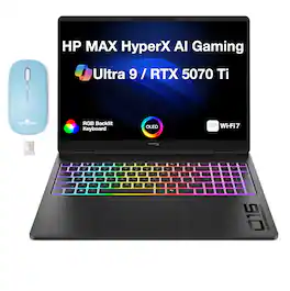 HP - Upgraded - OMEN MAX HyperX Laptop 16.0 WQXGA Display (Ultra 9 290HX Plus, 32GB, Win 11 Pro) w/Dockztorm Wireless Mouse - Shadow Black