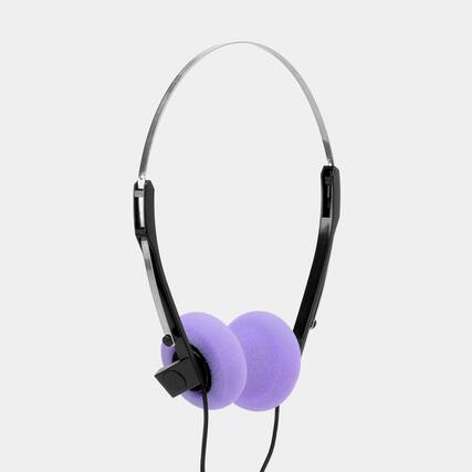 Front. Retrospekt - Retro Foam On-Ear Headphones by Retrospekt - Purple - Purple.