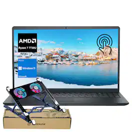 Dell - Inspiron 3000 Series 15.6" Touchscreen Laptop - AMD Ryzen 7 7730U, 64GB RAM - 2TB SSD - Numeric KP - PCO LT Cooler - Black