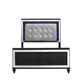 New Classic Furniture - Furniture Valentine Solid Wood Full Size Lighted Bed - Black