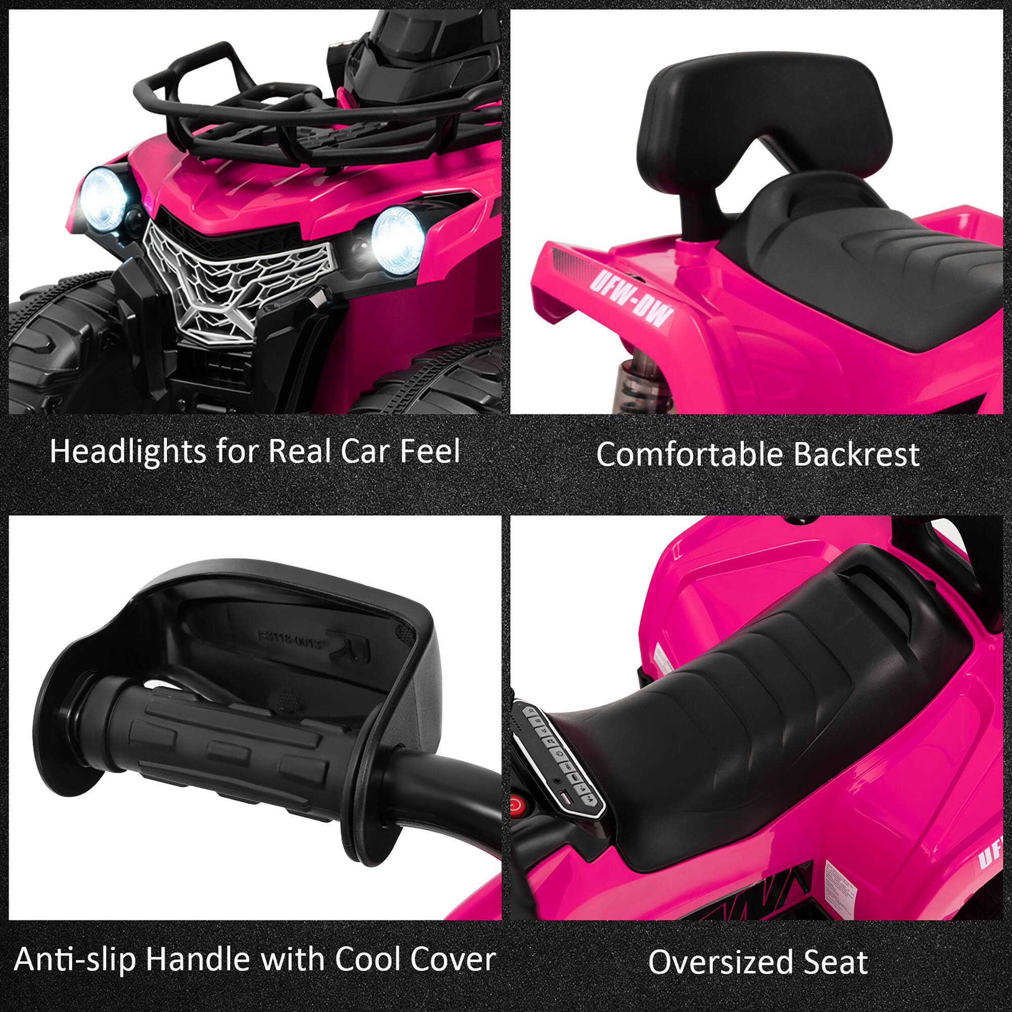 - Headlights for Real Car Feel
- Comfortable Backrest
- Anti-slip Handle with Cool Cover
- Oversized Seat