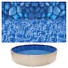 Front. VEVOR - 18ft Pool Liner, Round Overlap Swimming Pool Liner for 52 in Wall Height, Premium Vinyl, Easy Install with Leak-Proof - Boulder Swirl.