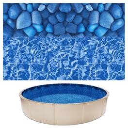 VEVOR - 18ft Pool Liner, Round Overlap Swimming Pool Liner for 52 in Wall Height, Premium Vinyl, Easy Install with Leak-Proof - Boulder Swirl