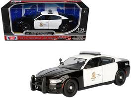 Motormax - 2023 Dodge Charger Pursuit Police Car LAPD Black White Law Enforcement and Public Service Series 1/24 - Black and White