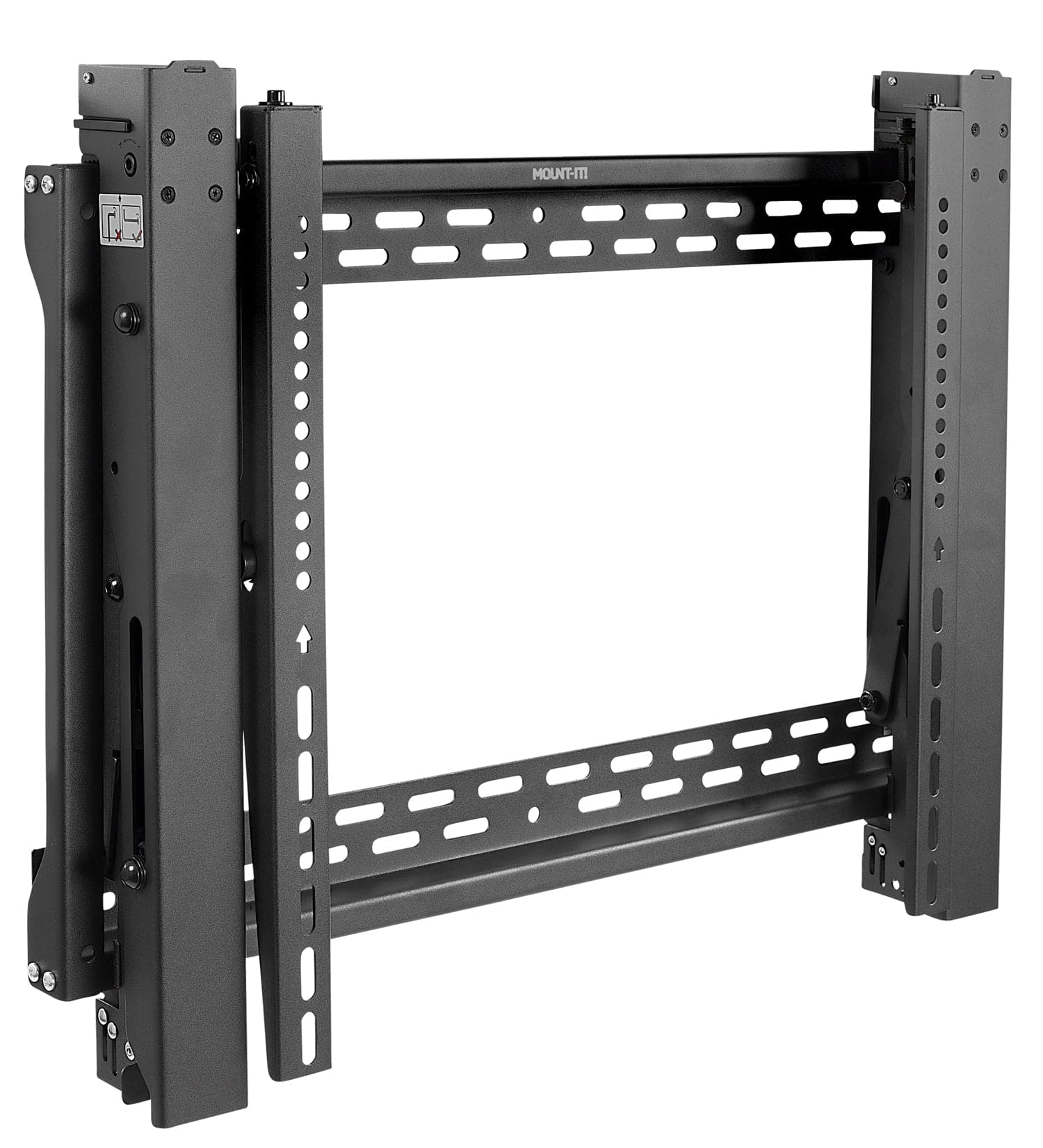 Angle. Mount-It! - Pop-Out Video Wall Mount for 40–70" TVs – Commercial Grade, 154 lbs Capacity, VESA 200x200–600x400 - Black.