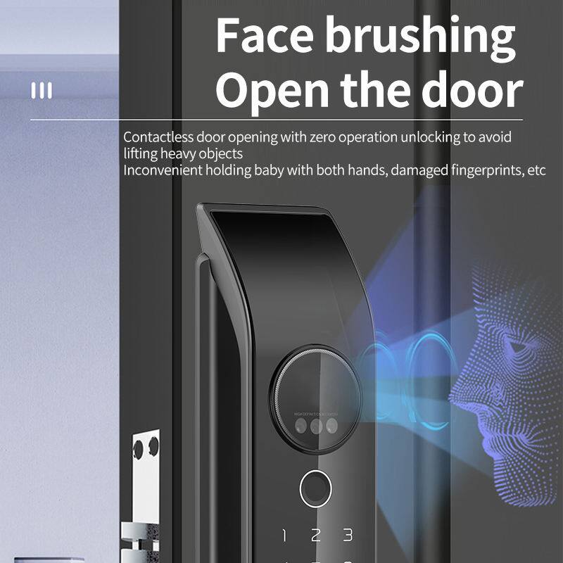 Face brushing  
Open the door  

Contactless door opening with zero operation unlocking to avoid lifting heavy objects, inconvenient holding baby with both hands, damaged fingerprints, etc.  

1 2 3