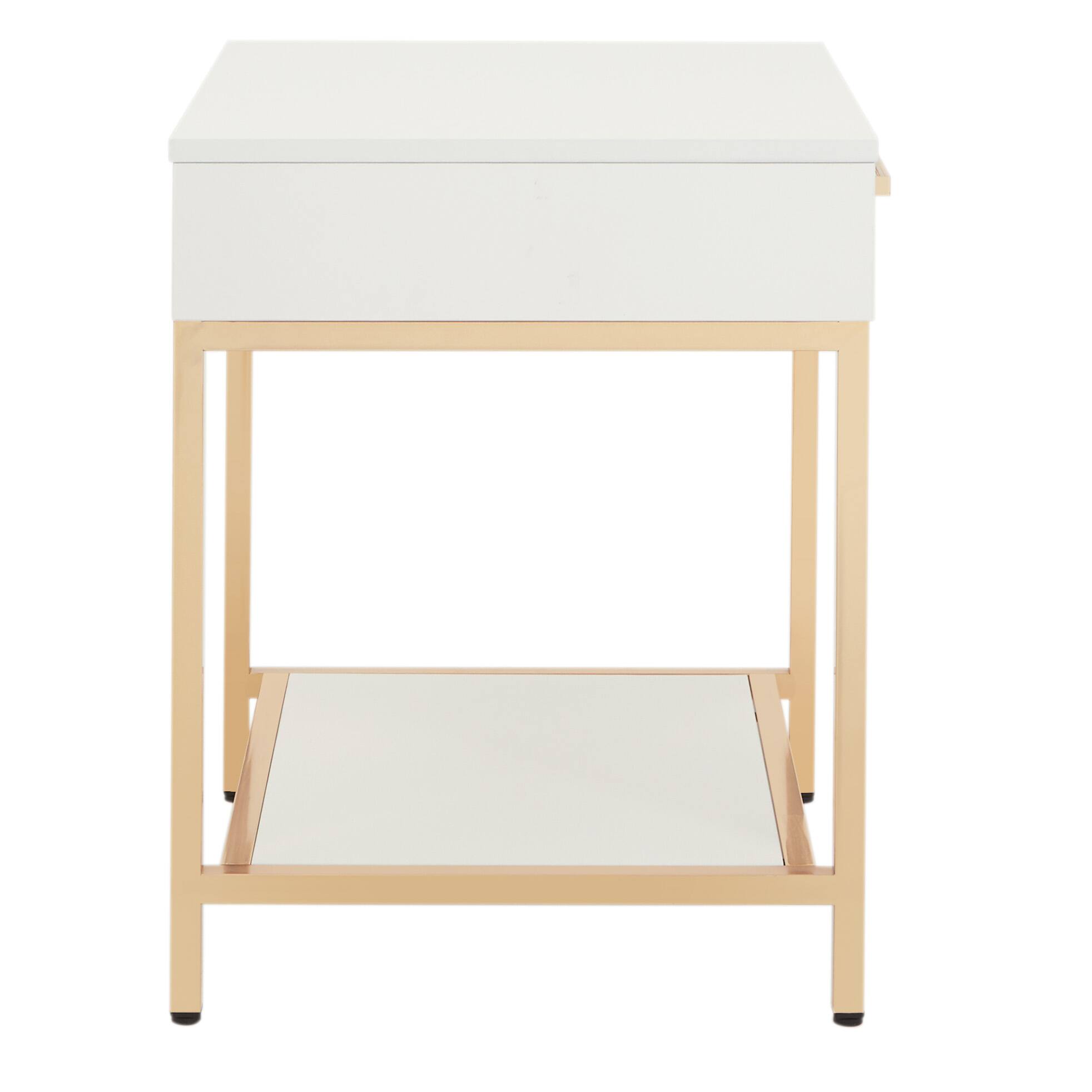 Left. OSP Home Furnishings - Alios End Table - White/Gold.