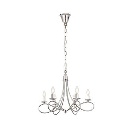 Front. Urban Classic - Lyndon 6 light polished Nickel Pendant - Polished Nickel.