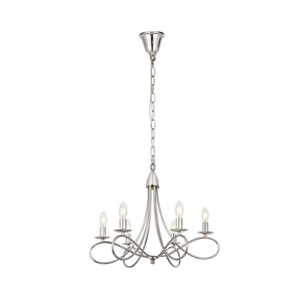 Front. Urban Classic - Lyndon 6 light polished Nickel Pendant - Polished Nickel.