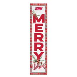 Jardine - Sacred Heart Pioneers 12'' x 48'' Outdoor Merry Christmas Leaner - White