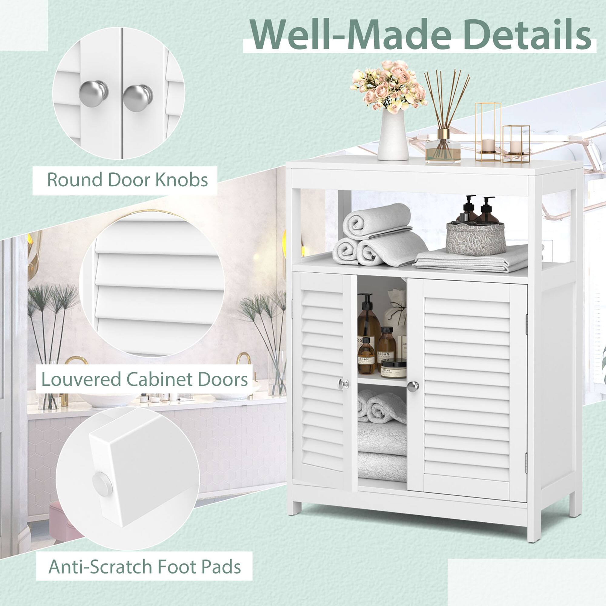 Well-Made Details

- Round Door Knobs
- Louvered Cabinet Doors
- Anti-Scratch Foot Pads