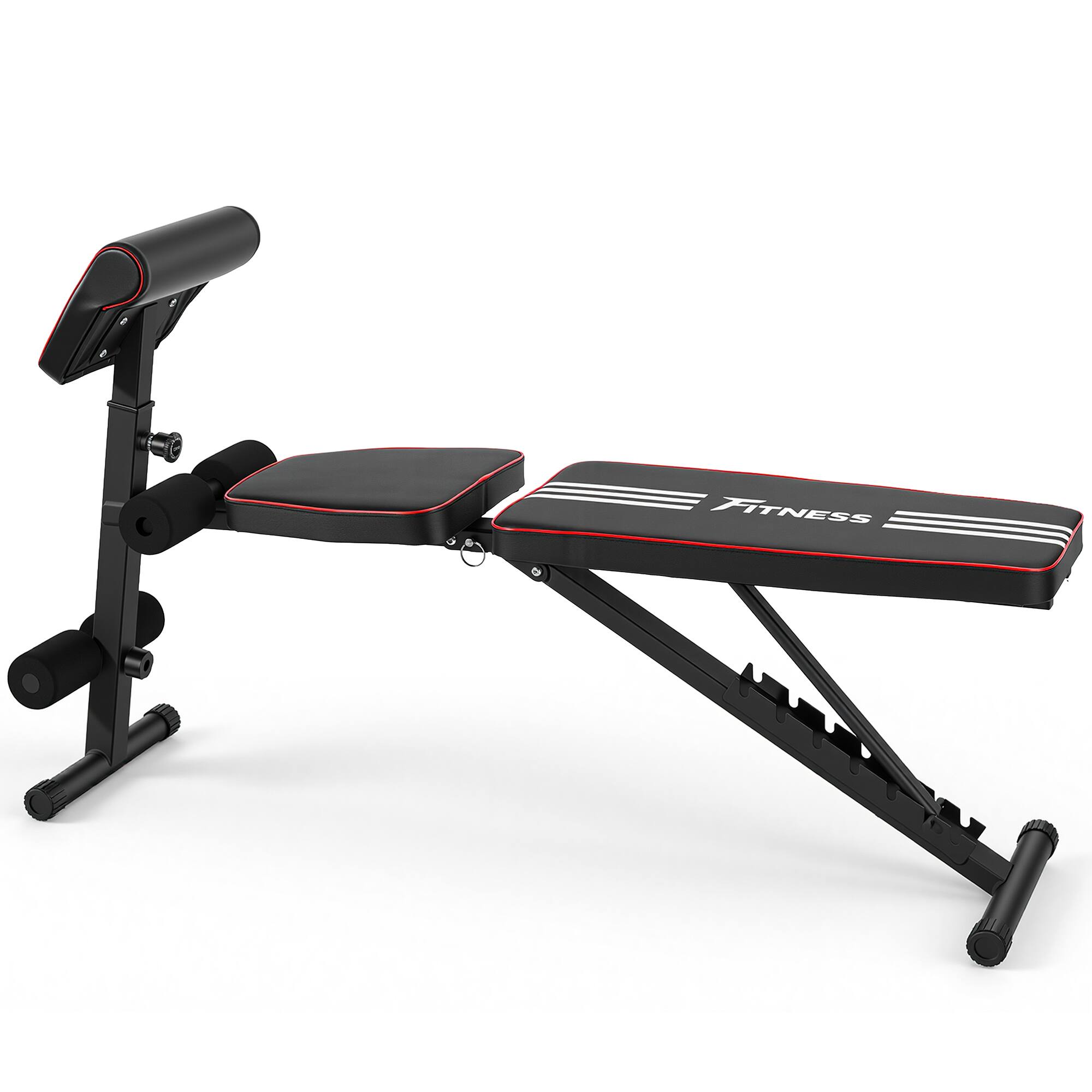 Alt View 6. Sugift - Weight Bench Adjustable Foldable 1000-lb Capacity Reinforced Steel 7-Level Backrest No-Assembly Home Gym - Black.