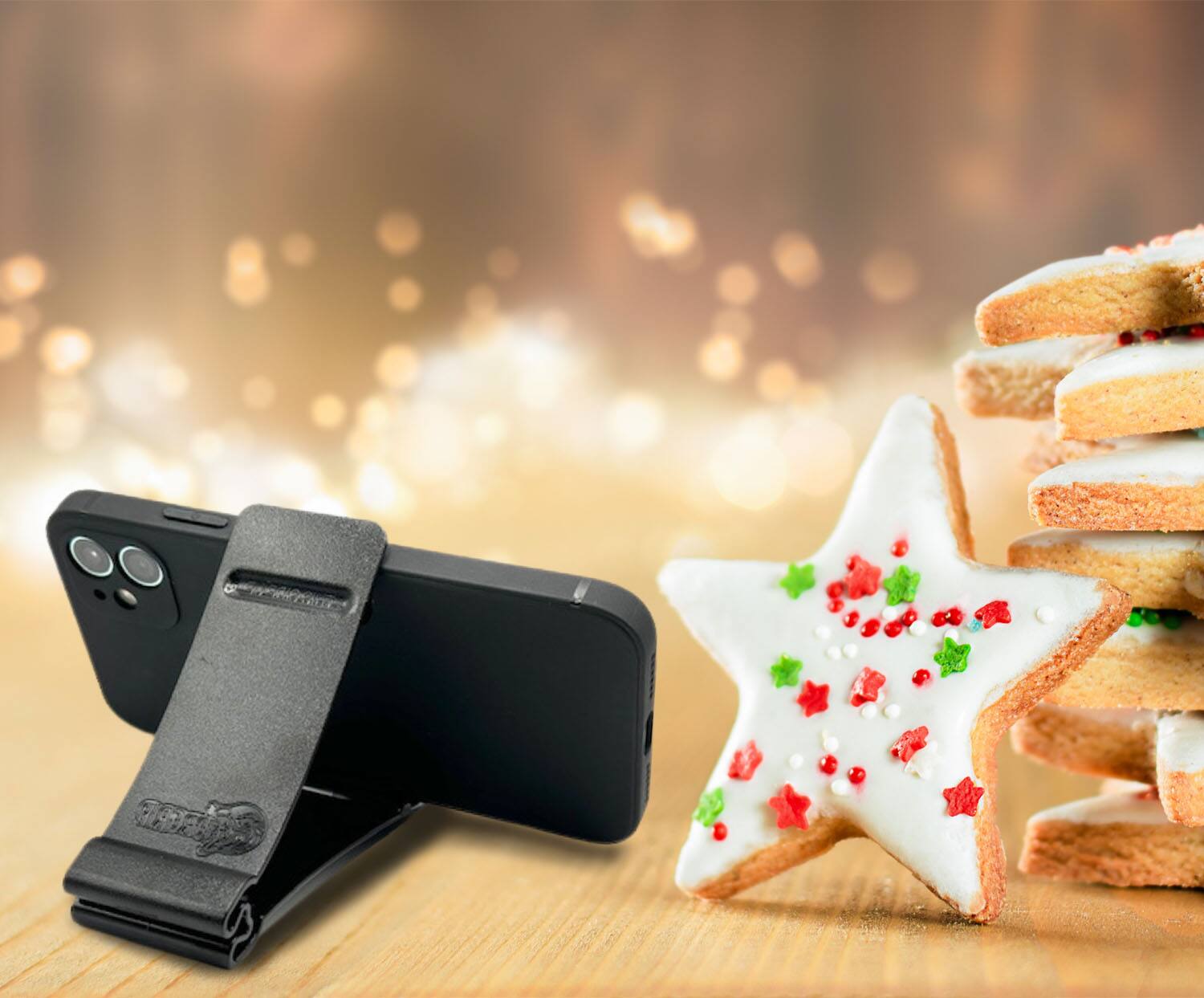 Left. GoBrands - GatorGrip Phone Stand - Black.