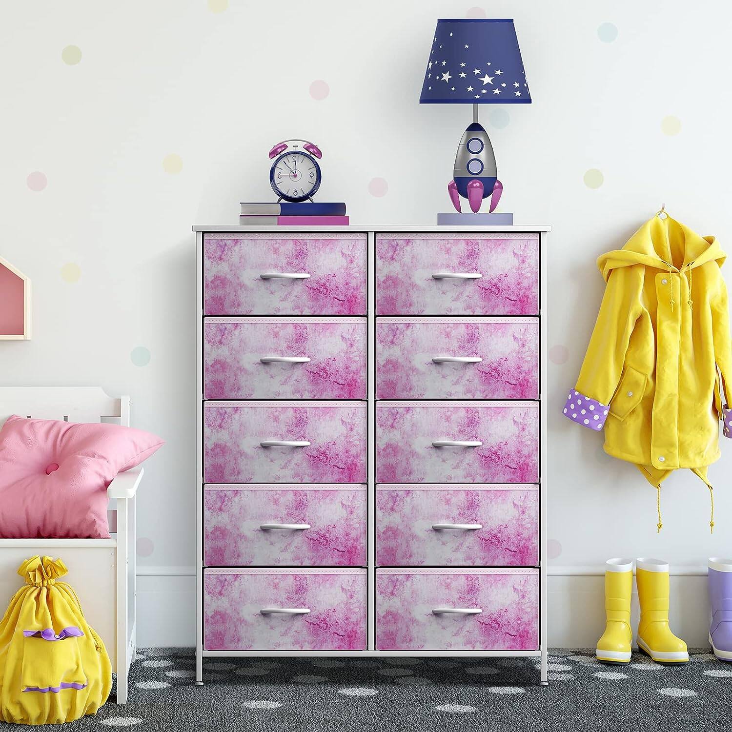 Alt View 5. Sorbus - Sorbus Dresser with 10 Drawers - Storage Unit Organizer Chest for Clothes - Bedroom, Room, Nursery, & Closet - Tie dye pink.