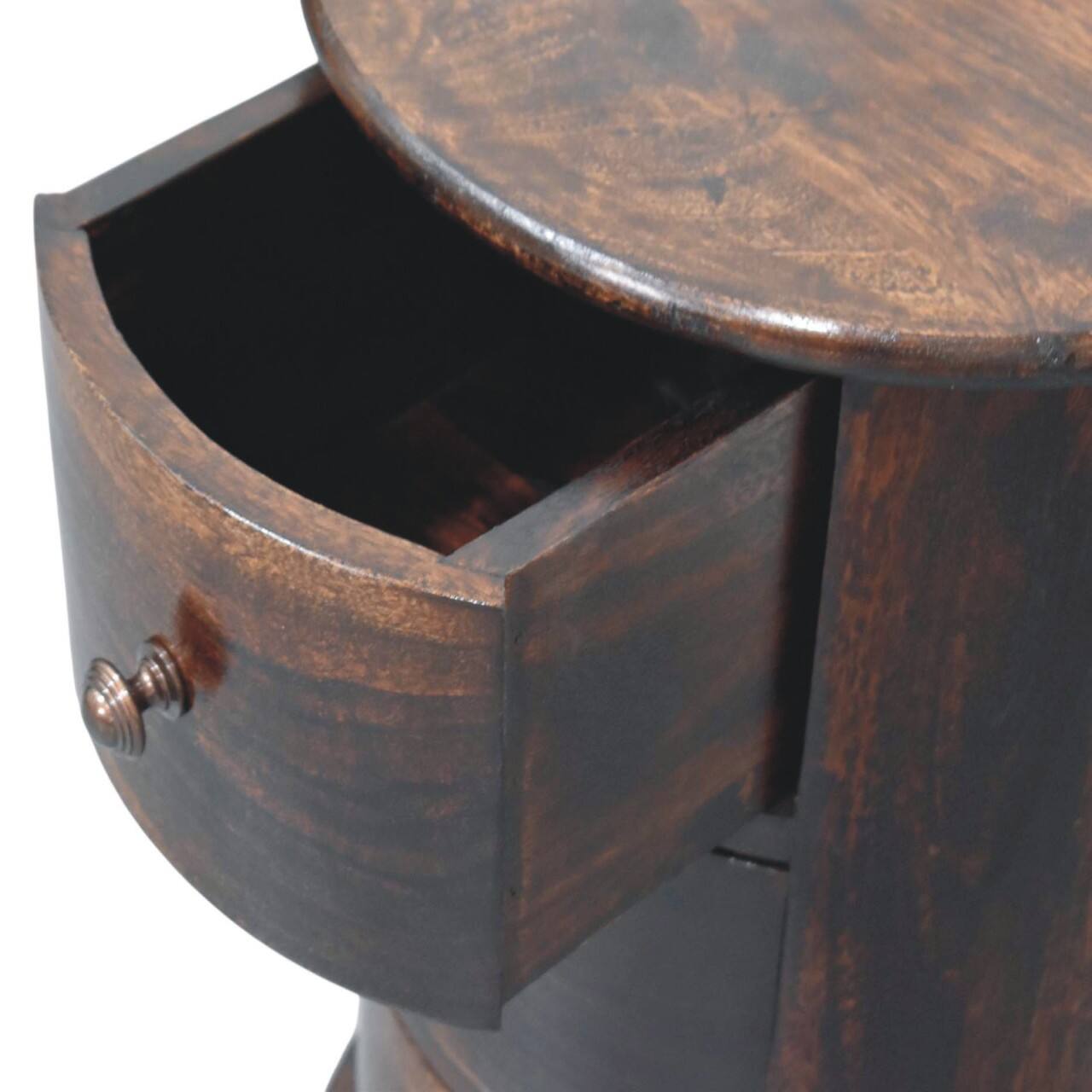 Alt View 3. Artisan Furniture - Artisan Furniture Solid Wood California Walnut Drum 3 Drawer Chest , Brown - Brown.
