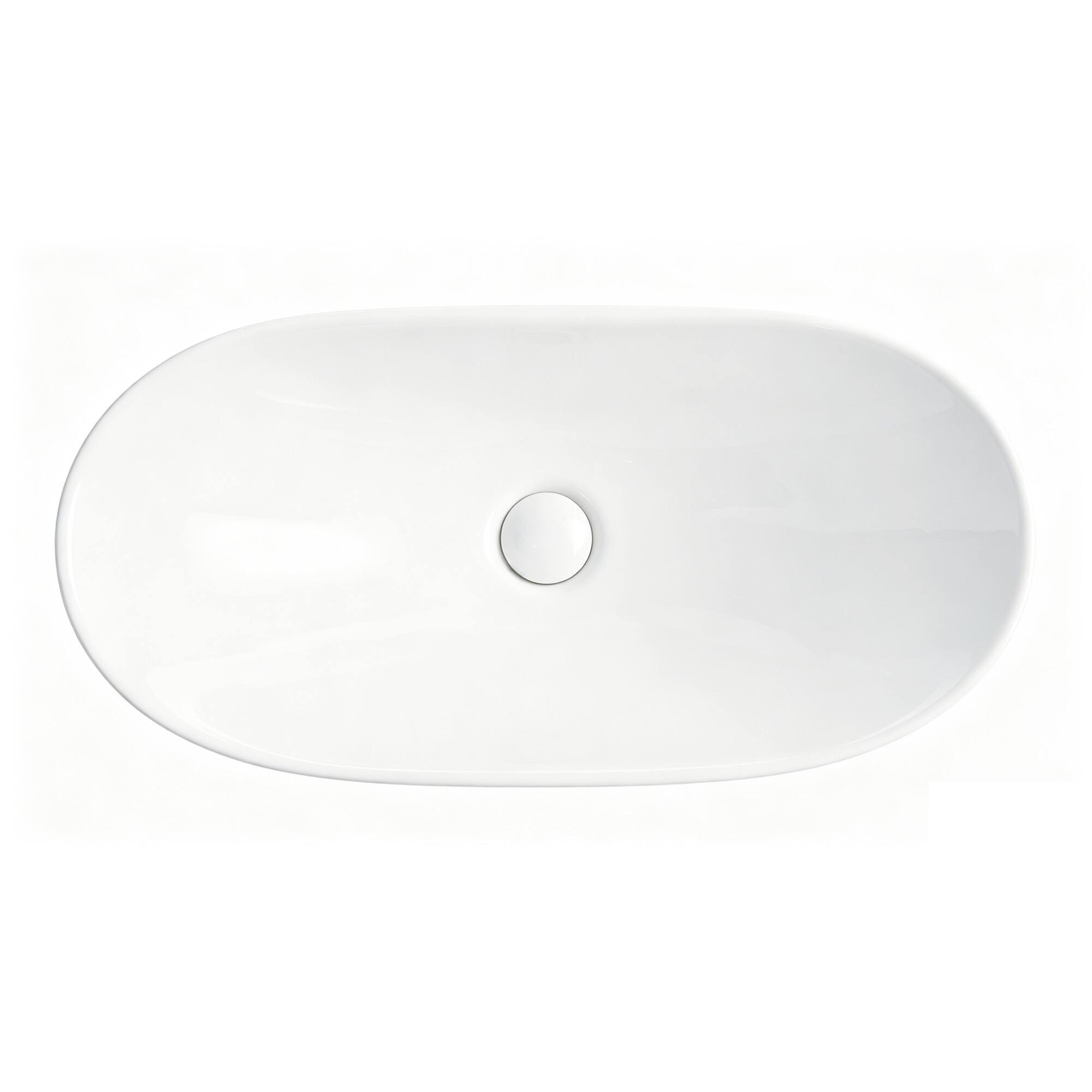 Alt View 6. Boyel Living - White Oval Ceramic Vessel Sink Modern Minimalist Art Bathroom Sink Bowl Countertop Vanity Basin - White.