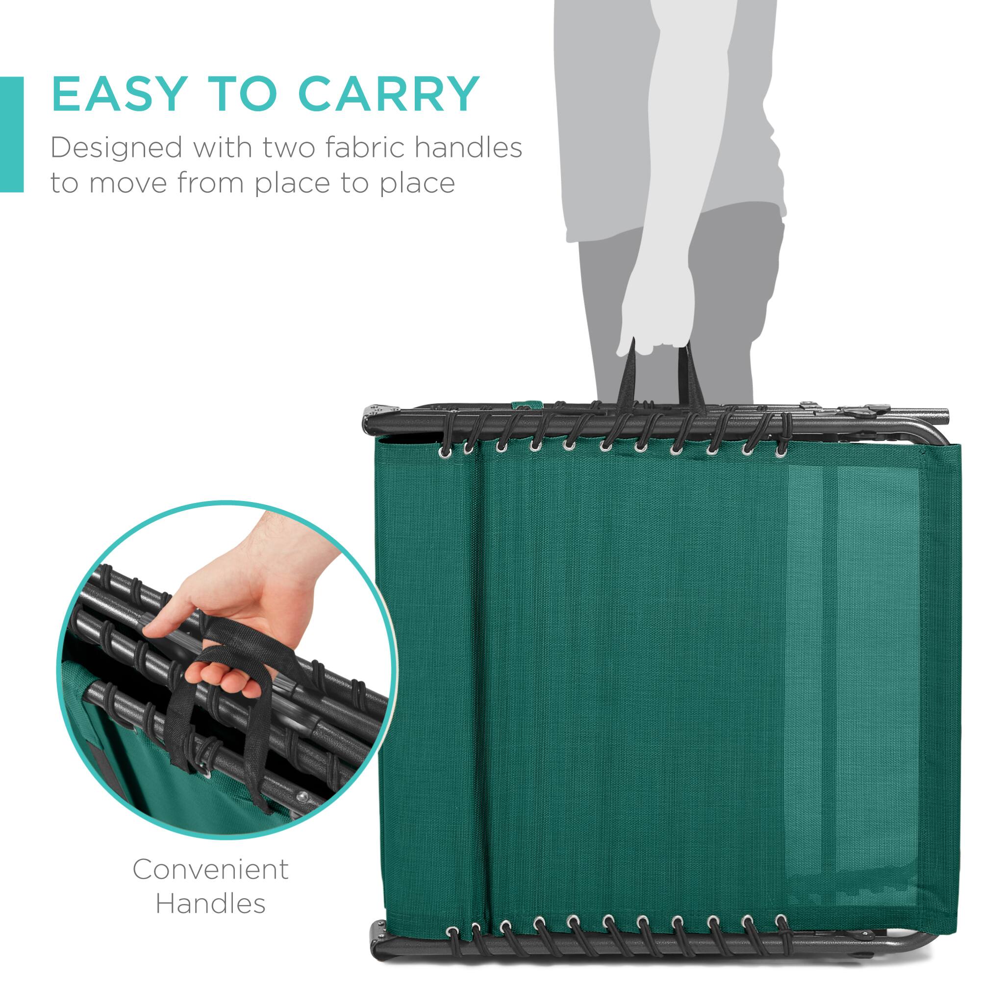 EASY TO CARRY  
Designed with two fabric handles to move from place to place  
Convenient Handles