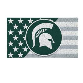 Evergreen Enterprises - Michigan State Spartans 16" x 28" Stars & Stripes Patriotic Turf Mat - Multicolor