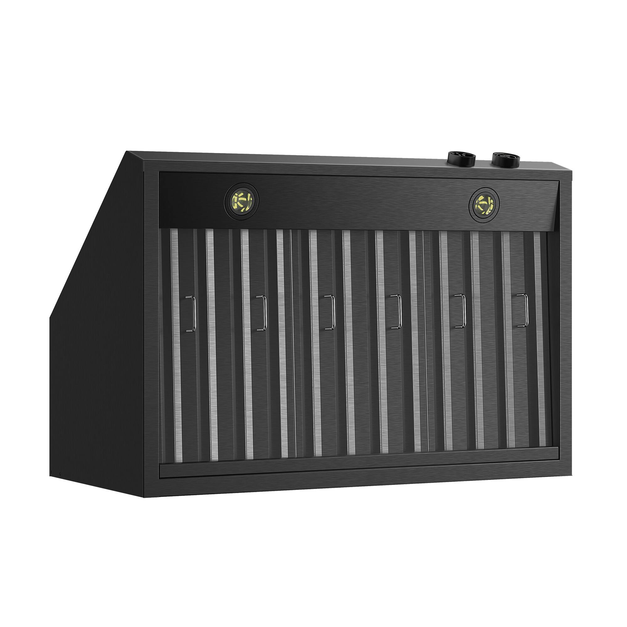 Left. Kucht - Pro Style 36 in. 900 CFM Under Cabinet Range Hood, Dark Stainless Steel , Digital Controls - Dark Stainless Steel.