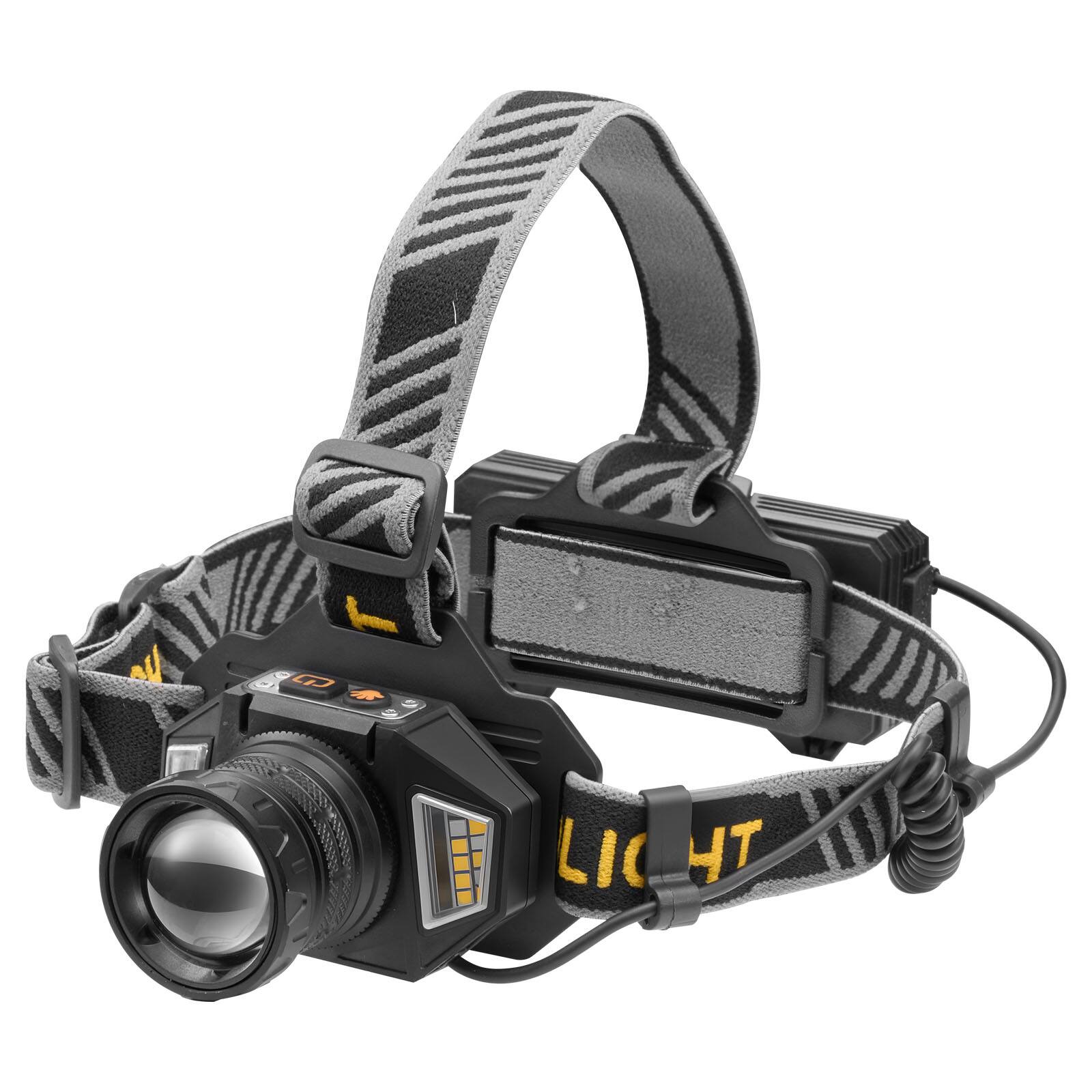 Alt View 5. VEVOR - Headlamp, Bright LED Rechargeable Headlight, Lightweight Head Flashlight with 16 Lighting Modes, Adjustable Headband - Black.