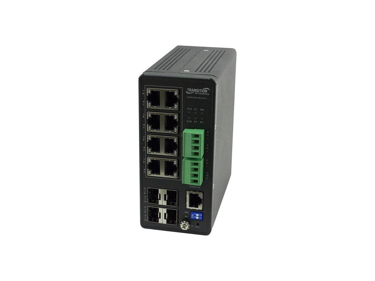TRANSITION NETWORKS  
SYS P1  
RM  
ALM P2  
FOC  
CONSOLE  
RM