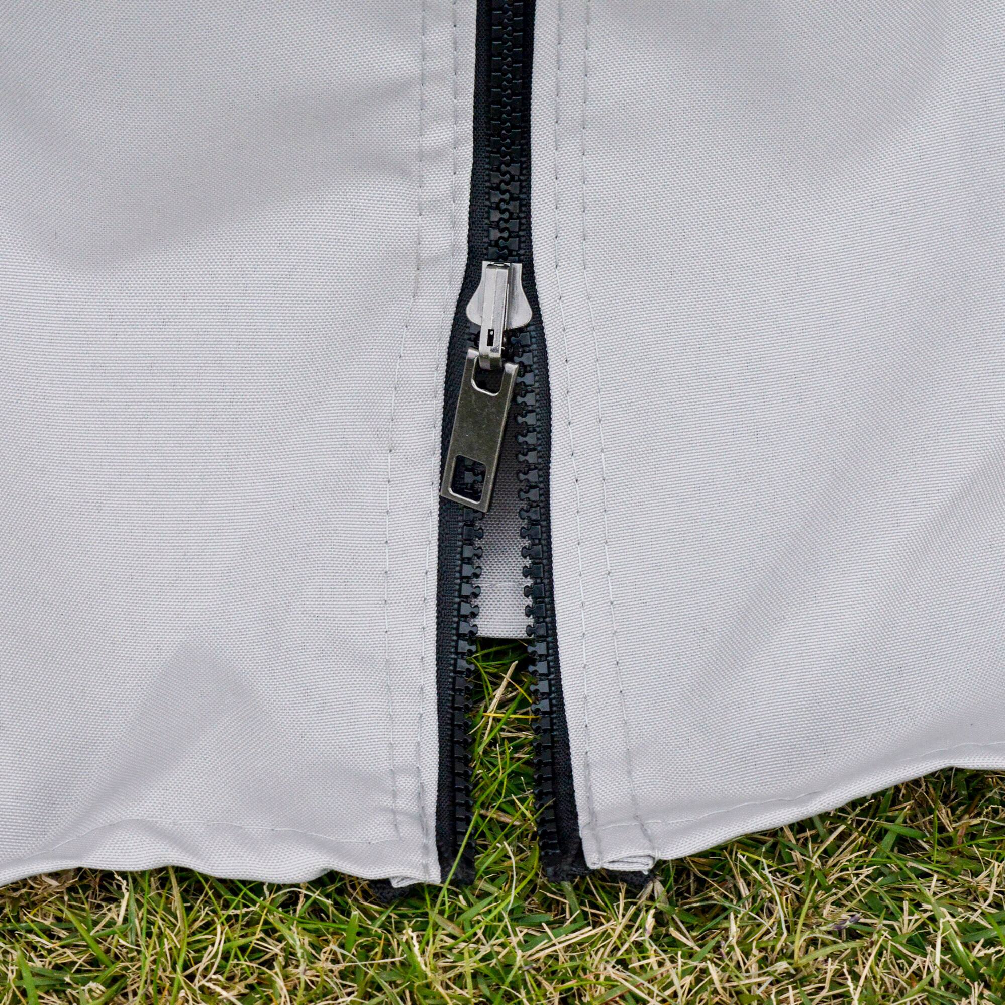 Alt View 4. Outsunny - 10' x 13' Patio Gazebo, Outdoor Gazebo Canopy Shelter with Netting and Curtains, Aluminum Frame for Garden - Light Gray.