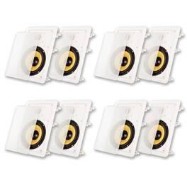 Acoustic Audio by Goldwood - HD-650 in Wall 6.5" Speakers Home Theater Surround Sound 4 Pair Pack - Paintable White