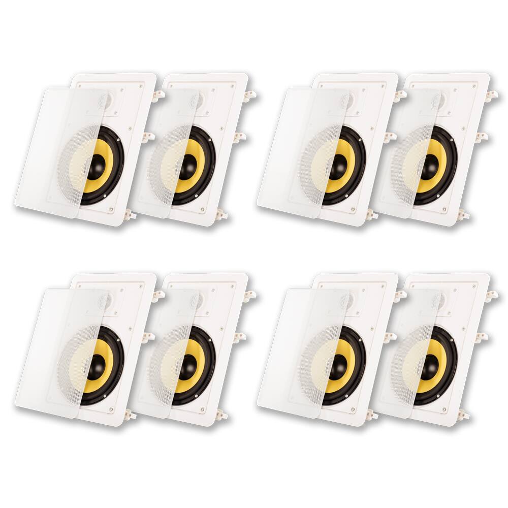 Front. Acoustic Audio by Goldwood - HD-650 in Wall 6.5" Speakers Home Theater Surround Sound 4 Pair Pack - Paintable White.