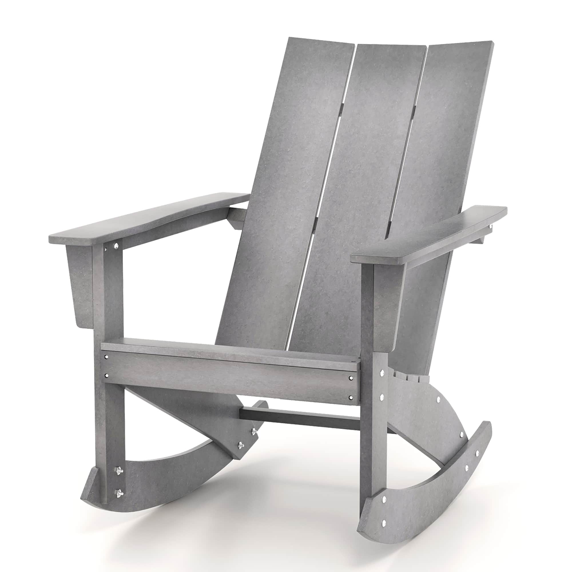 Gymax - Set of 2 Adirondack Rocking Chair All Weather HDPE Rocker Grey Patio - Gray price history on PriceWatchPro
