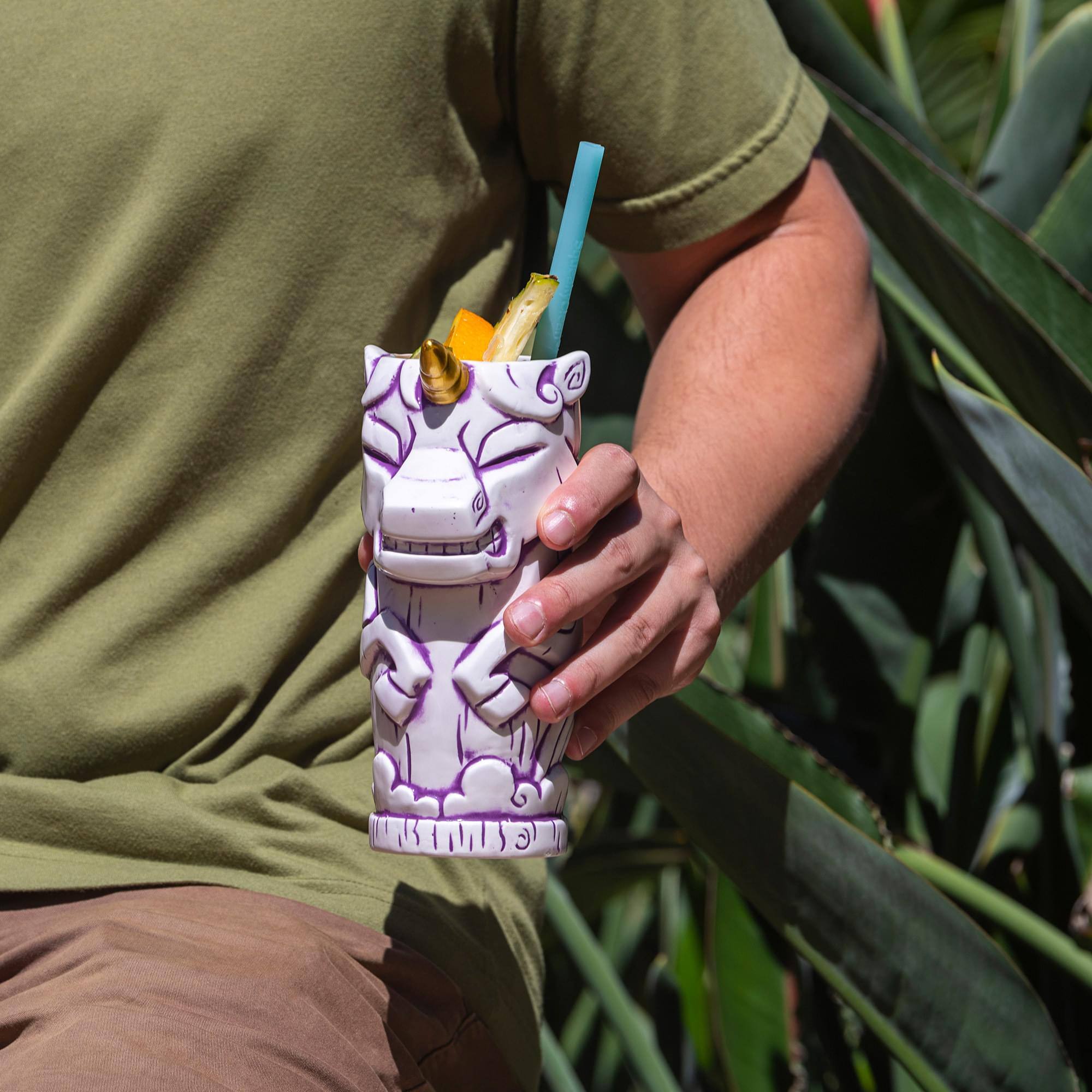 Alt View 4. ThinkGeek - Geeki Tikis White Unicorn Fantasy Mug | Ceramic Tiki Style Cup | Holds 19 Ounces - White.