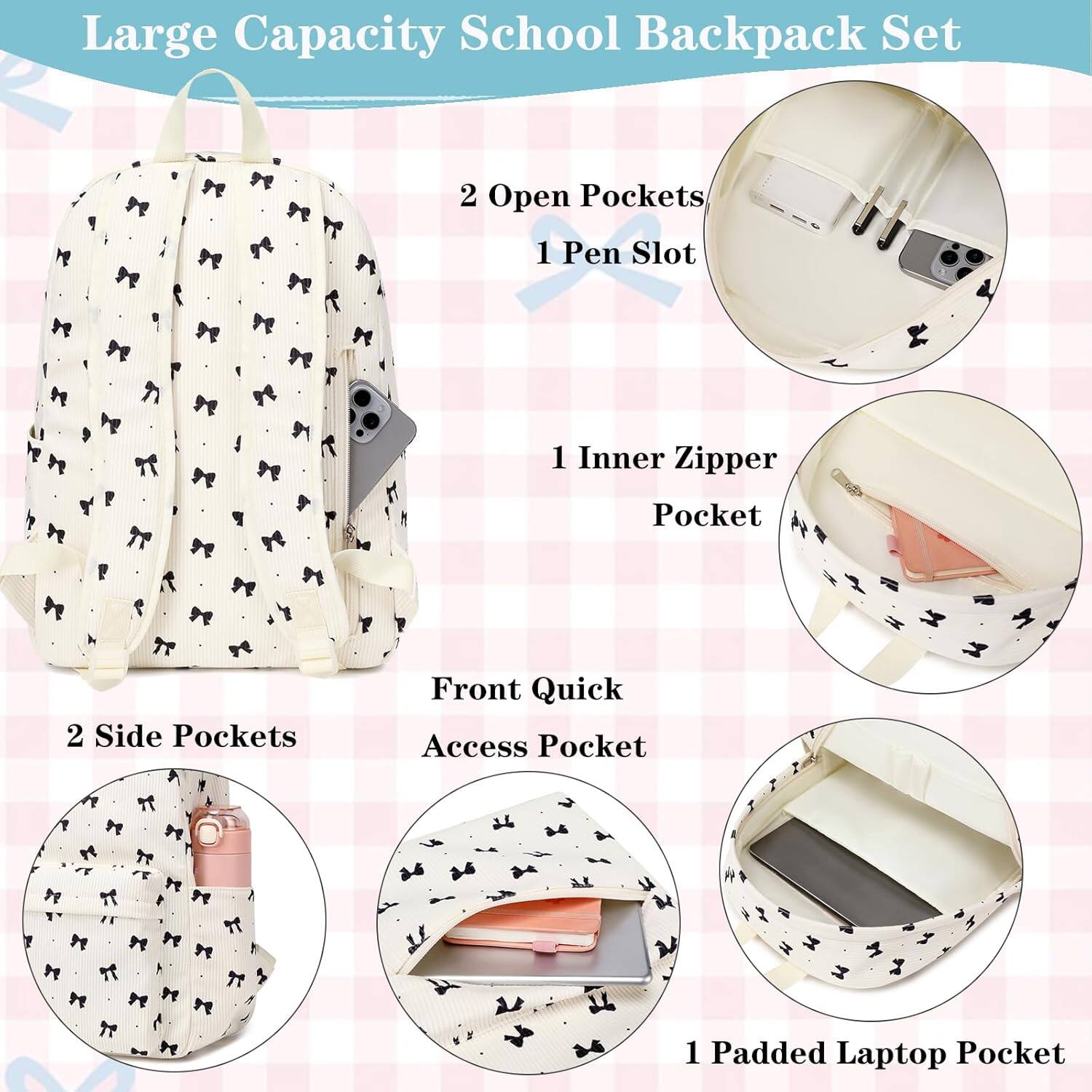 Live At Space Girls Backpack School Boys Laptop Water Resistant Middle ...