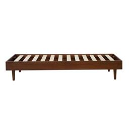 Hivvago - Twin size Mid-Century Modern Platform Bed Frame Wood Finish - Dark Brown