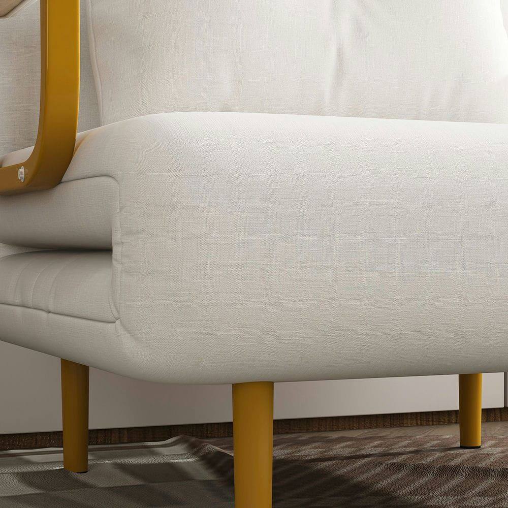 Left. Kadyn - 3-in-1 Folding Sleeper Chair, 5-Position Adjustable Backrest with Pillow for Living Room and Office, White - White.