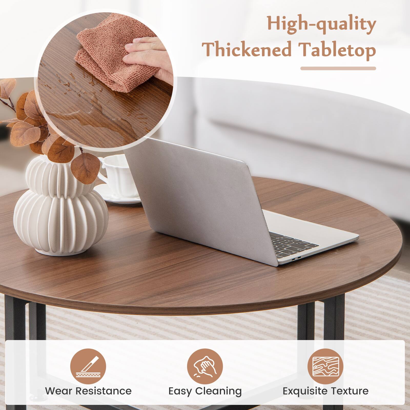 High-quality Thickened Tabletop

Wear Resistance
Easy Cleaning
Exquisite Texture