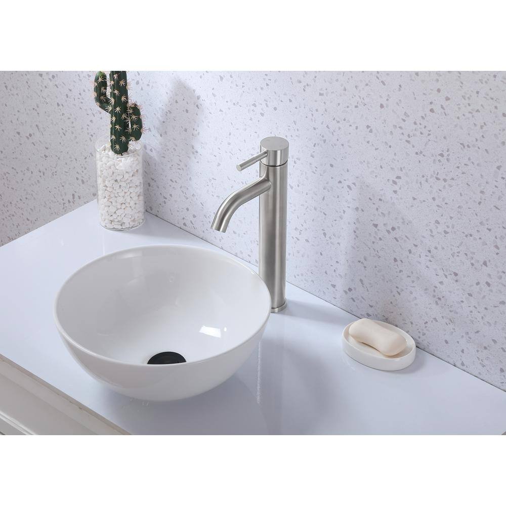 Alt View 8. Elegant Kitchen and Bath - Victor Single Hole Single Handle Bathroom Faucet in Brushed Nickel - Brushed Nickel.