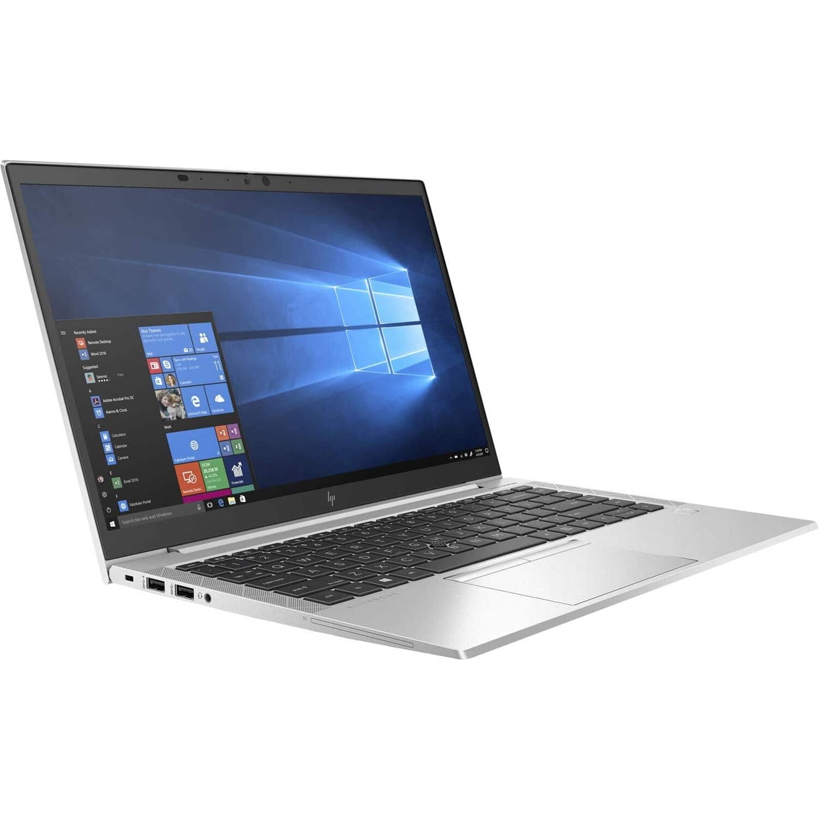 Angle. HP - Refurbished HP EliteBook 840 G7, Core i5-10310U 1.7GHz, 16GB, 512GB M.2-NVMe, 14" FHD, Win11P64, CAM, A GRADE - Silver.