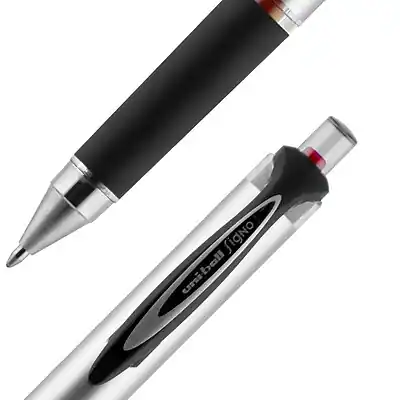 Ppen Point uni ball 207 Impact Retractable Gel Pens, Bold Point, 1.0mm, Red Ink ...