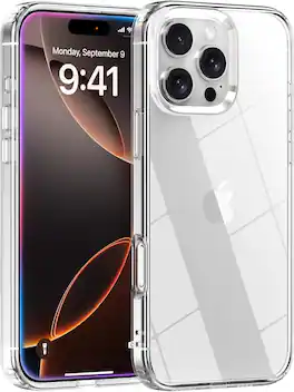 Entronix - Slim Case for iPhone 16 Pro - Hard Back Protection - Clear