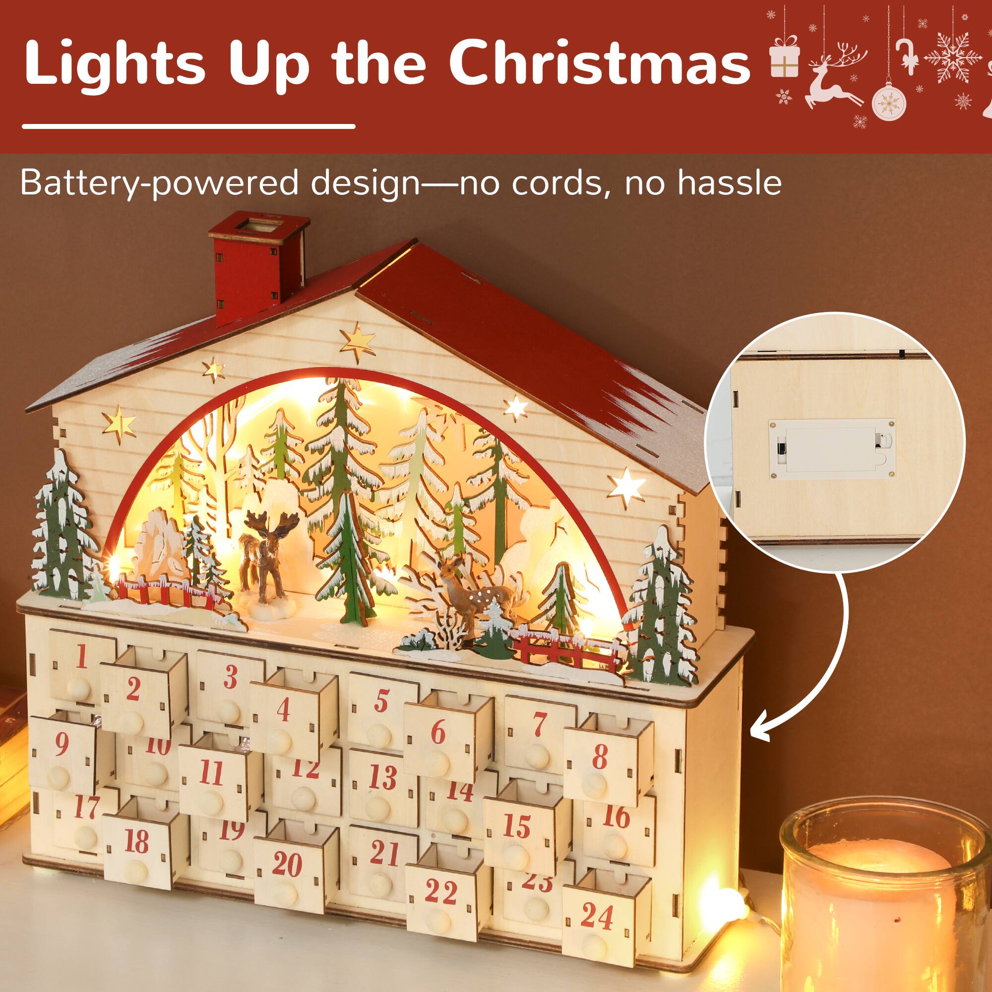 Lights Up the Christmas

Battery-powered design—no cords, no hassle