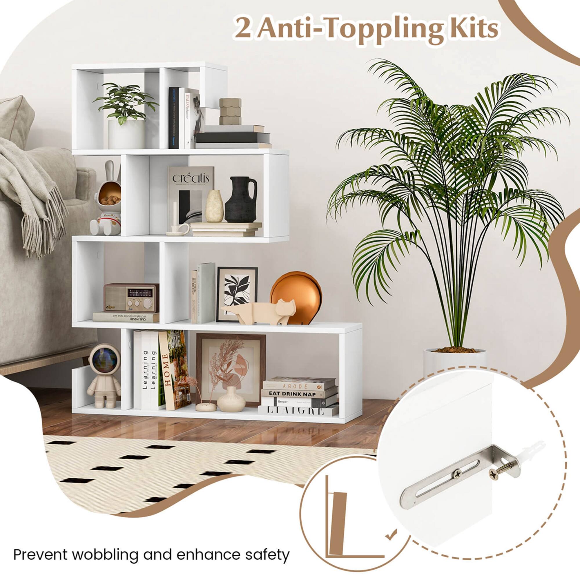 2 Anti-Toppling Kits, Prevent wobbling and enhance safety
